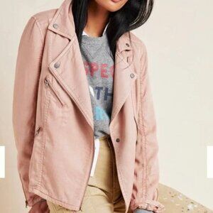 💗 ANTHROPOLOGIE Blush Pink Marrakech Ronika Biker Moto Jacket
